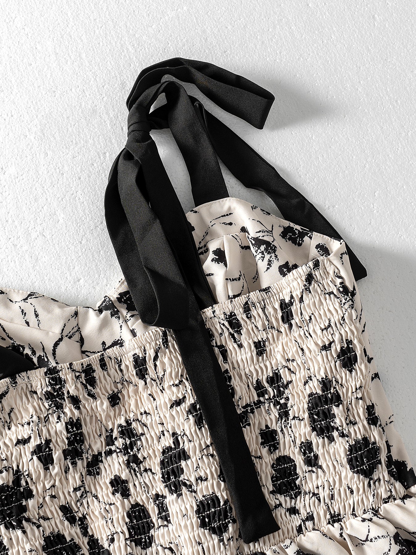 Elegant Printed Strap Dress For Summer