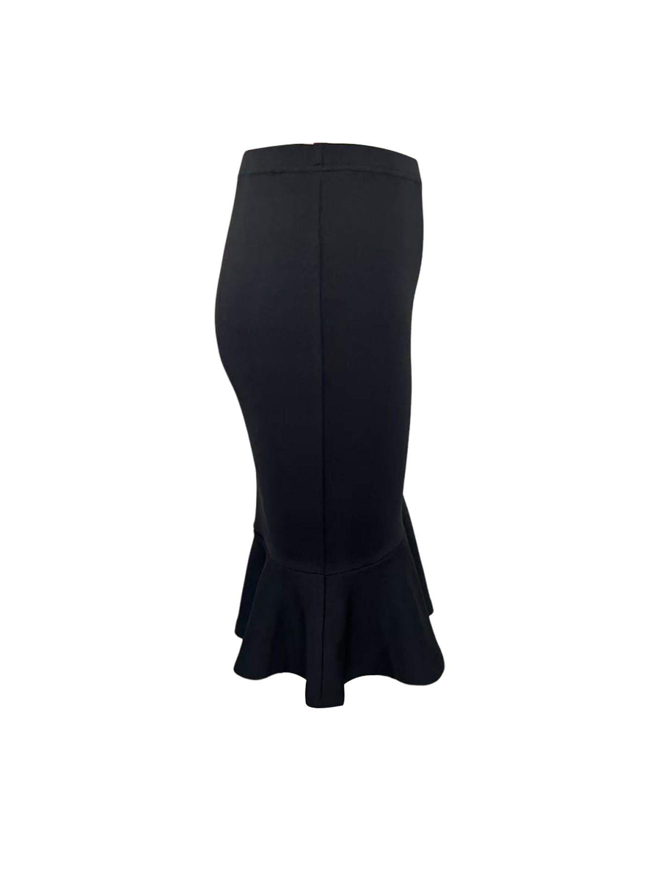 Solid Color Elegant Ruffled Bodycon Skirt