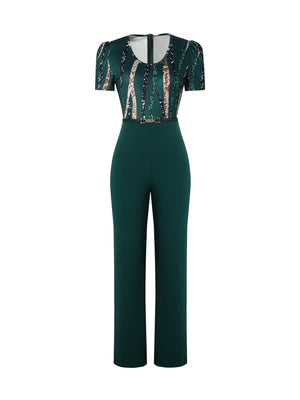 Women's Versatile Line Sequin Jumpsuit