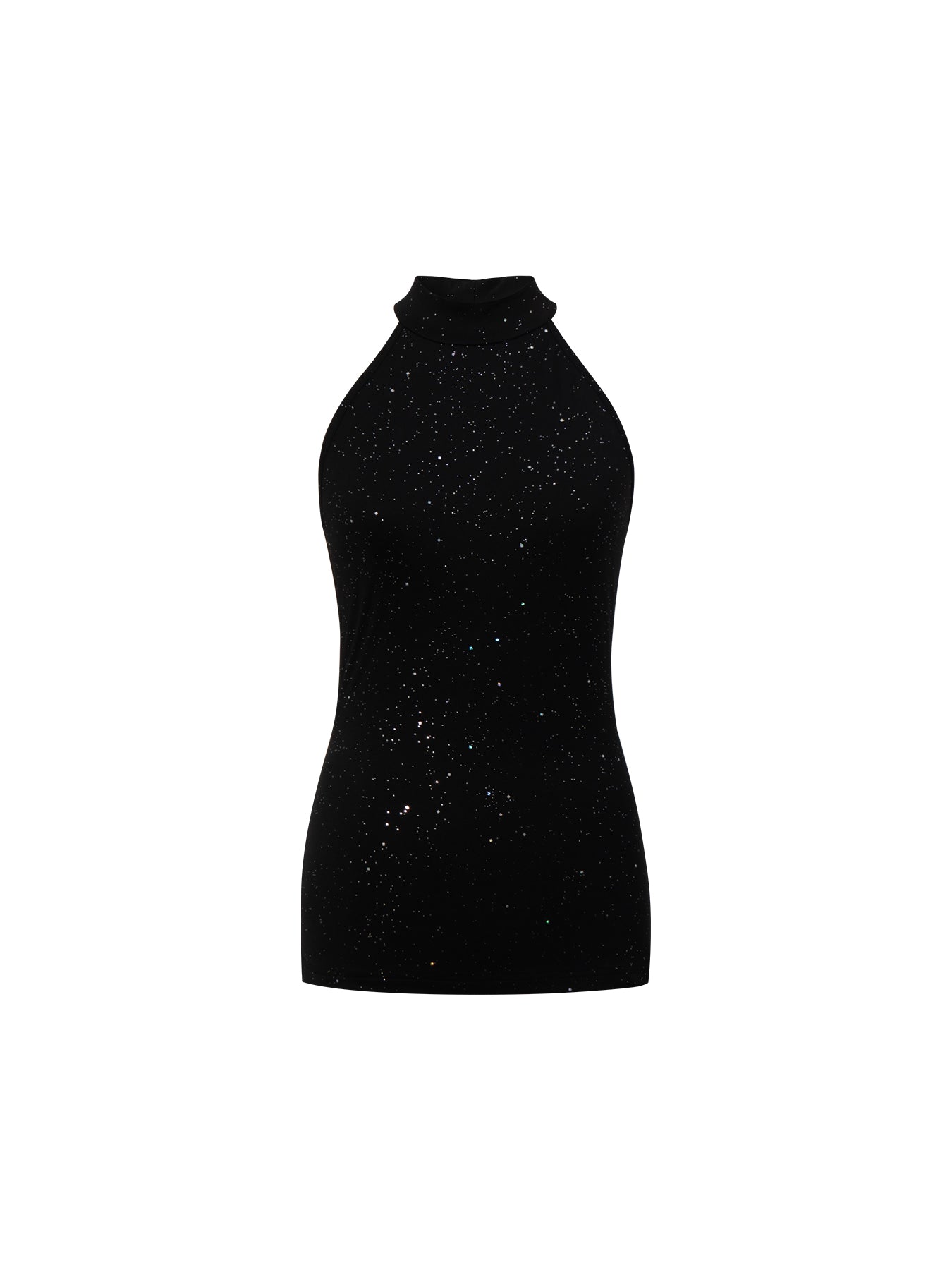 Solid Color Sequined Halterneck Vest