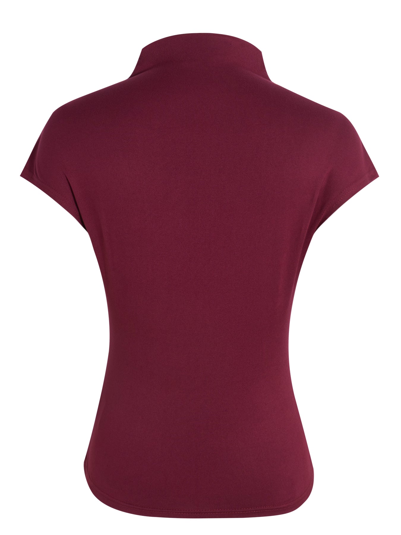 Solid Color Slim Stand-up Collar Short-sleeved Top
