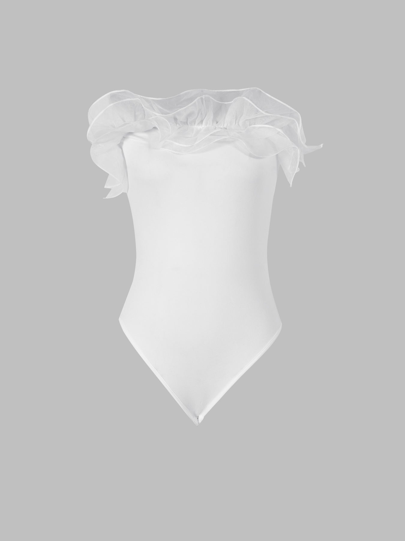 Elegant Straight-neck Solid Color Top