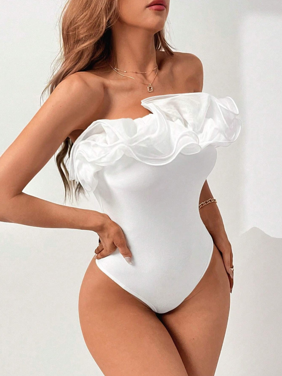 Elegant Straight-neck Solid Color Top