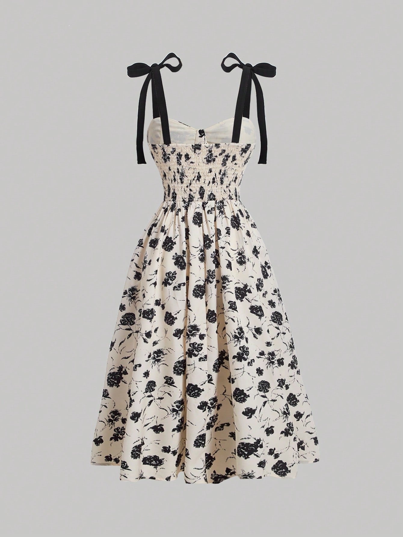 Elegant Printed Strap Dress For Summer